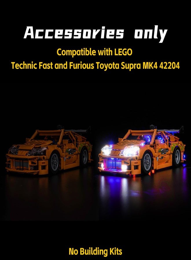 طقم إضاءة LED من BrickBling متوافق مع سيارة تويوتا سوبرا MK4 من سلسلة ليغو تكنيك فاست أند فوريوس (رقم 42204) - لا يشمل السيارة - Image 5